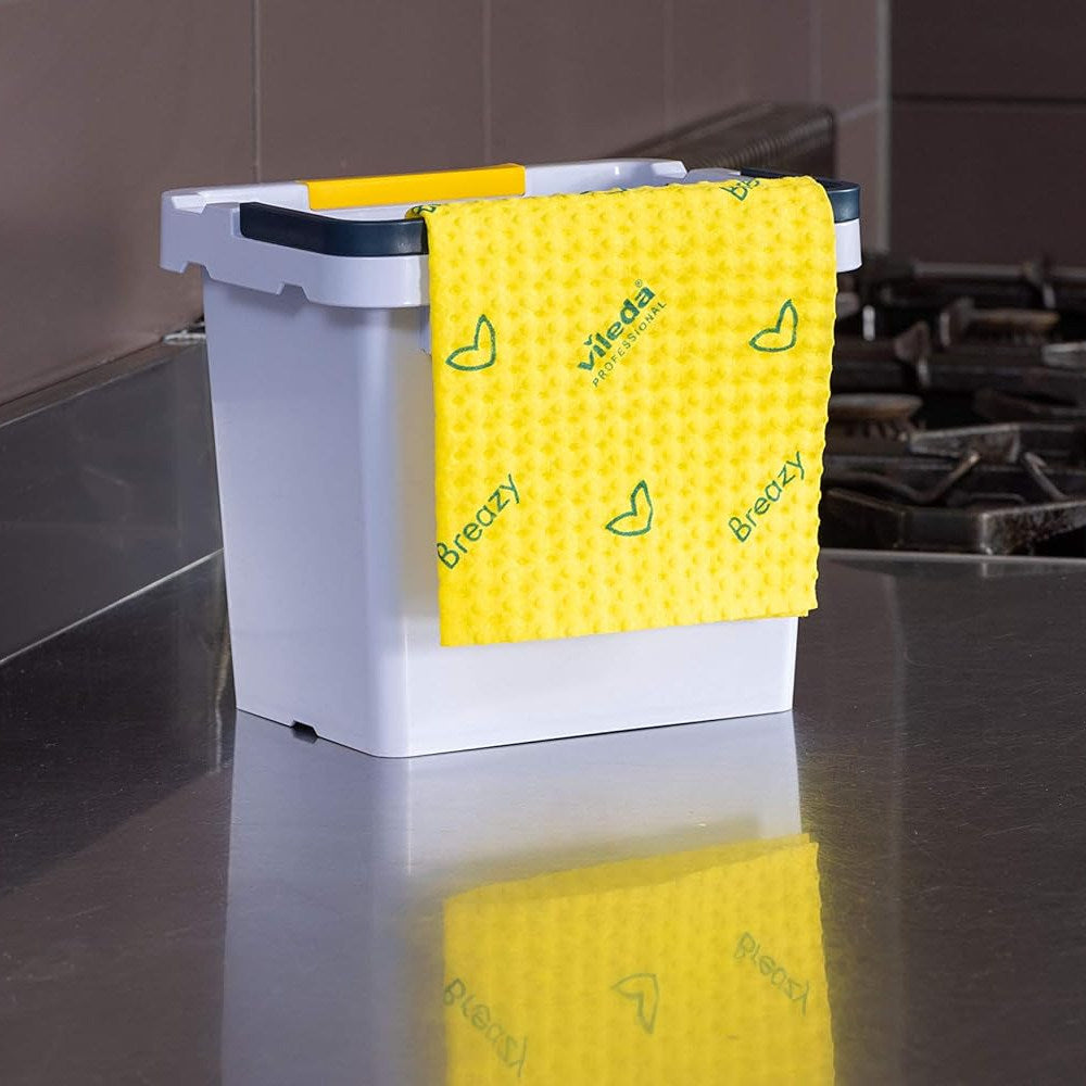 Pano 35x36cm Multiusos Vileda Prof Breazy Amarelo Pack 25un