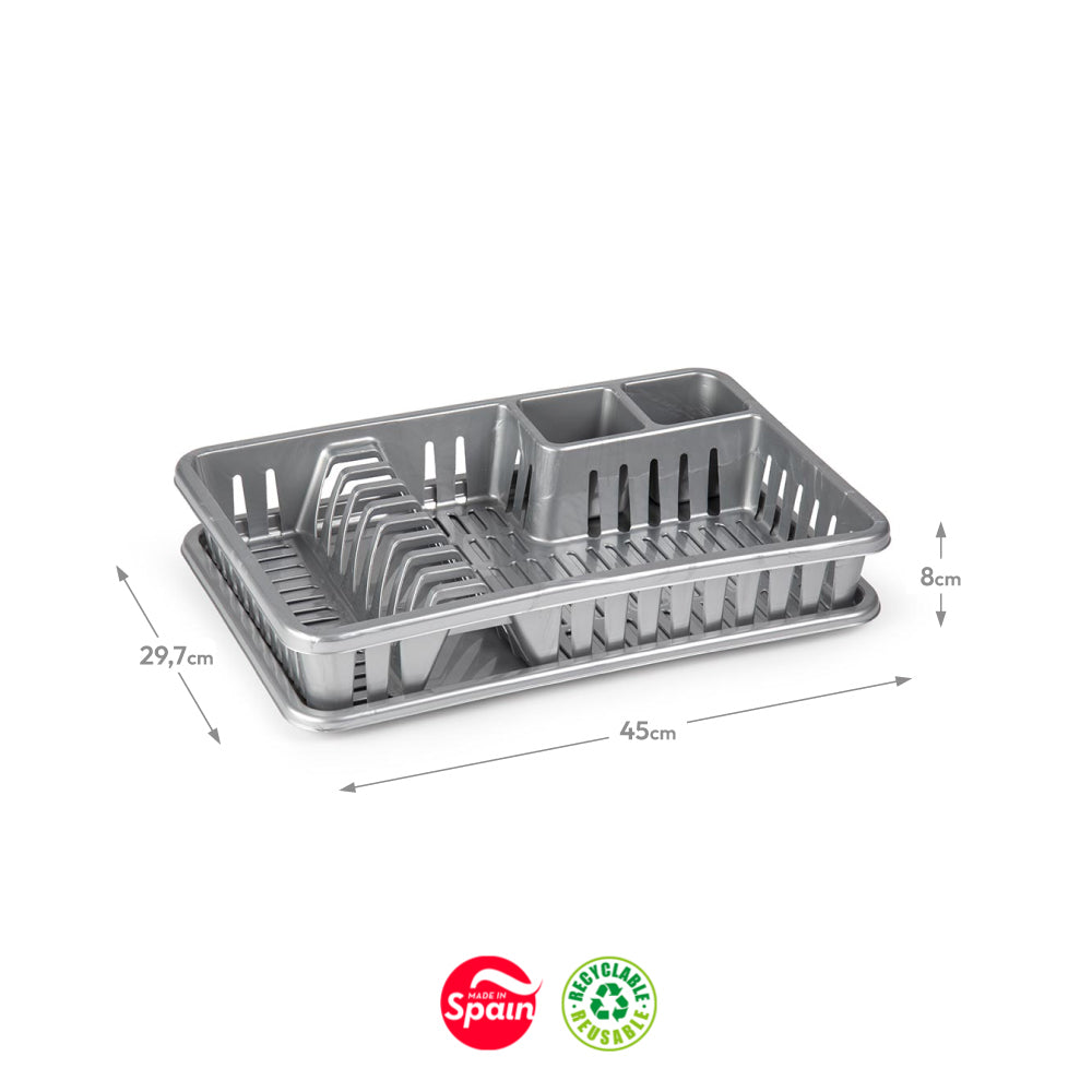 Escorredor Loiça 45x29,7x8cm Venezia Prata