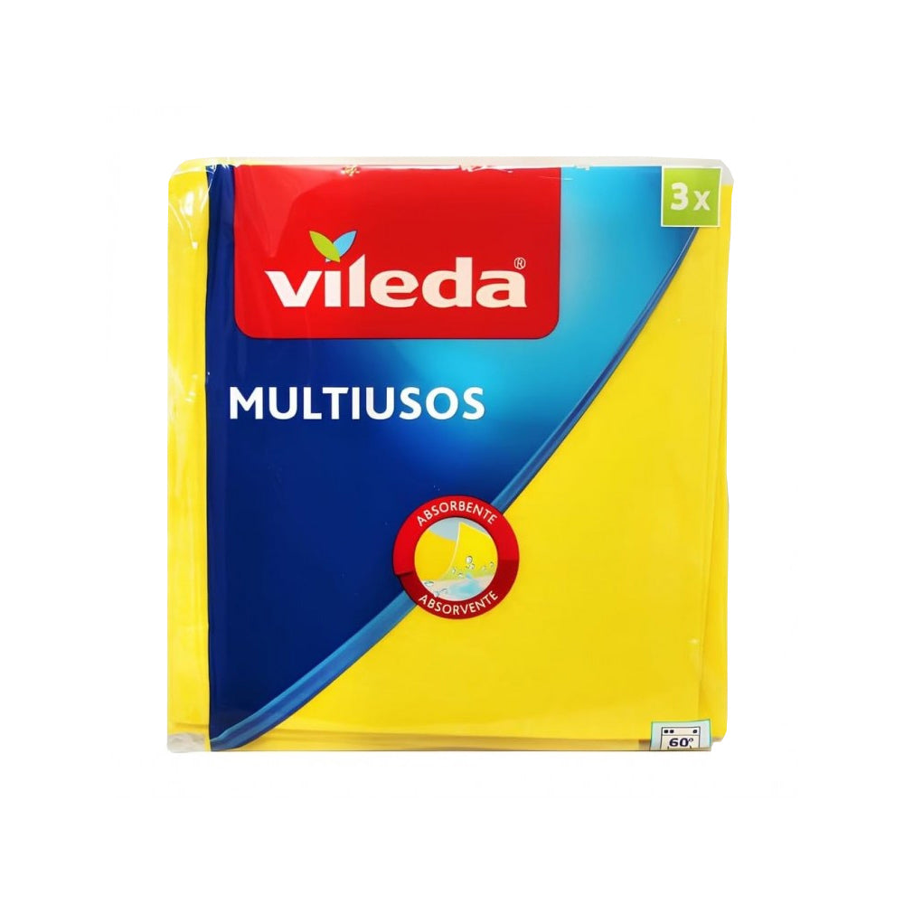 Pano Multiusos 36x33cm Amarelo Vileda 3un