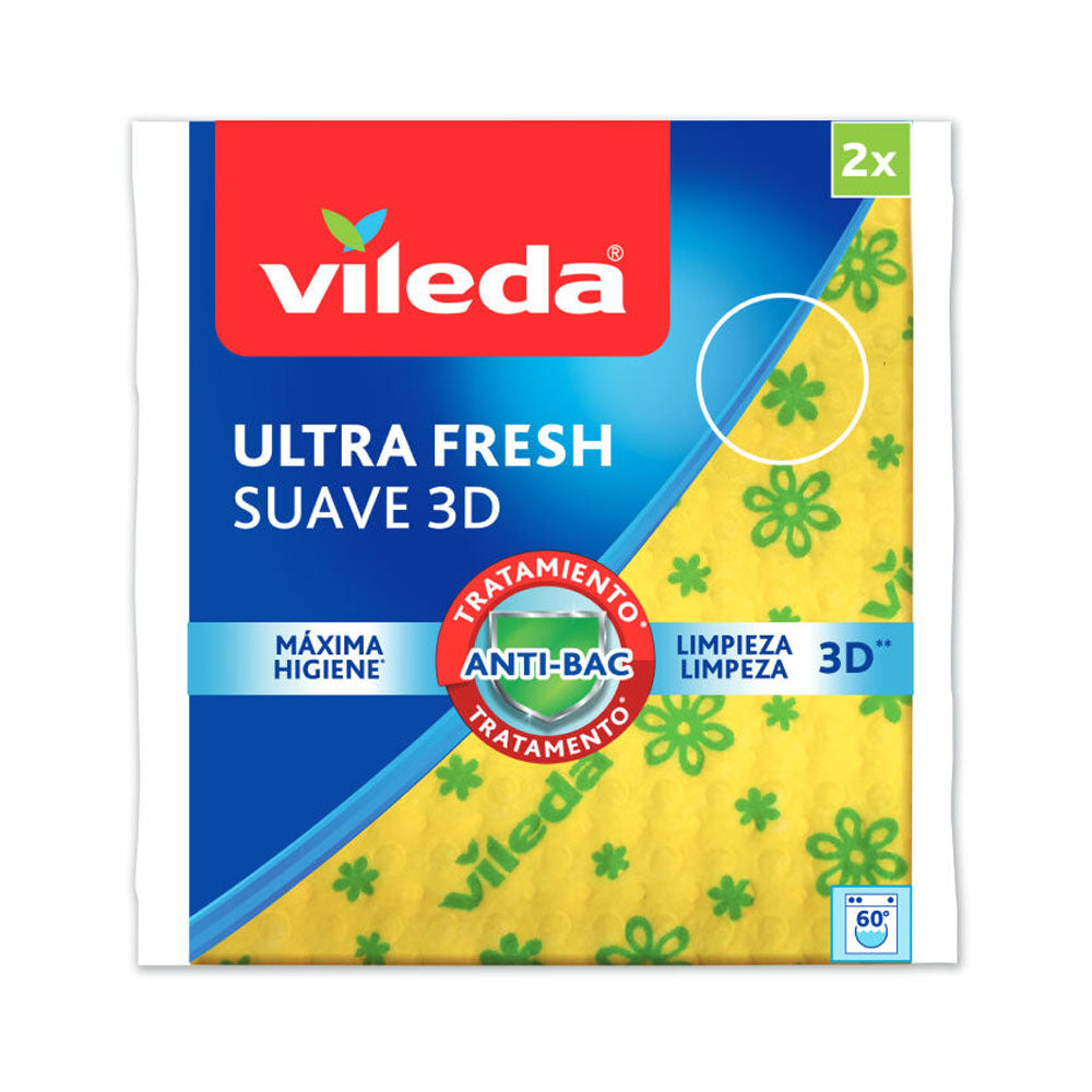 Pano Multiusos 35x40cm Suave Amarelo Ultra Fresh Vileda 2un