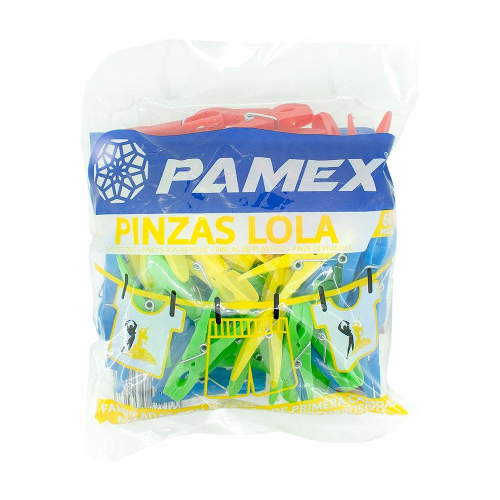 Molas Roupa 7cm Plástico Cores Sortidas 60un