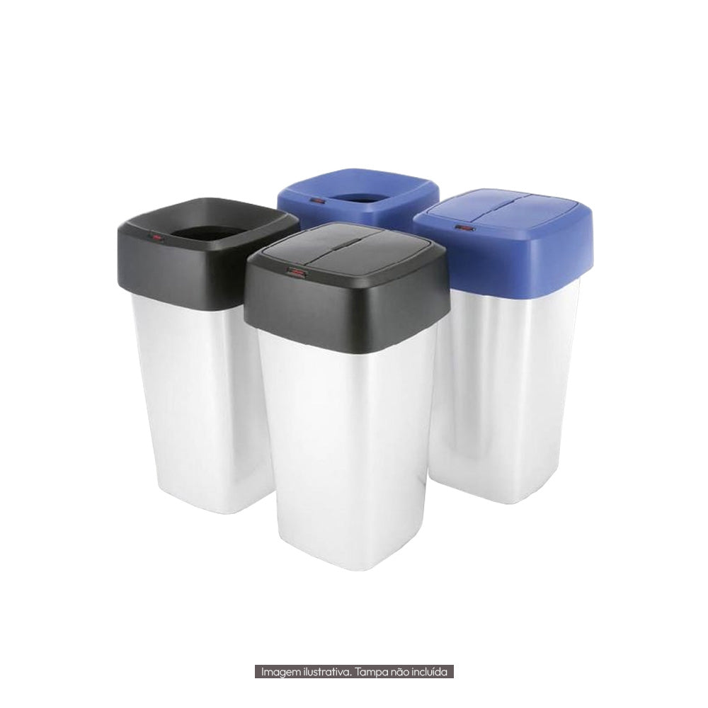 Contentor 60L Plástico Quadrado Iris Cor Metálico sem Tampa