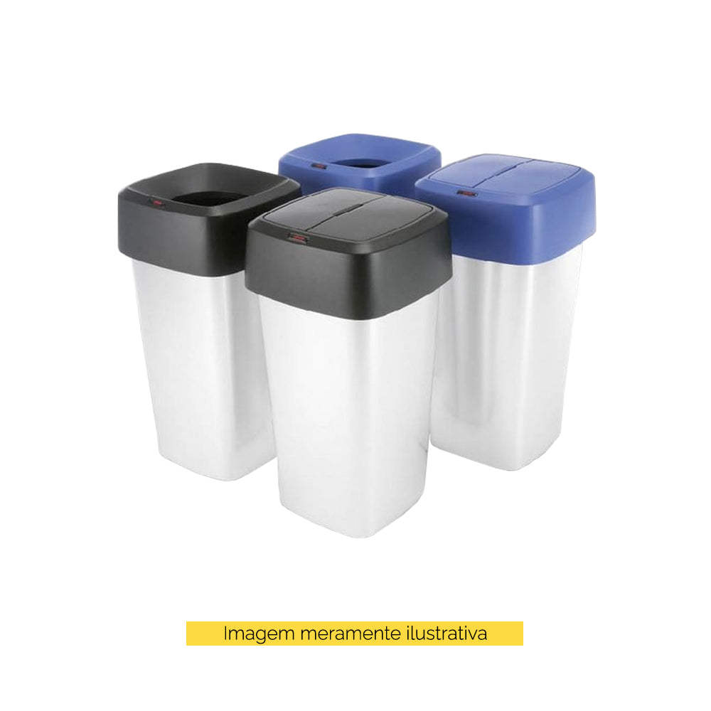 Contentor 60L Plástico Quadrado Iris Cor Metálico sem Tampa