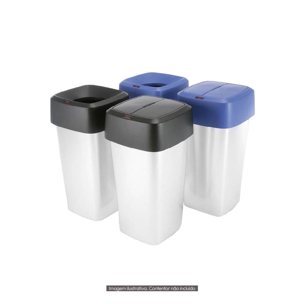 Tampa Funil Quadrado Iris Preto para Balde 60L