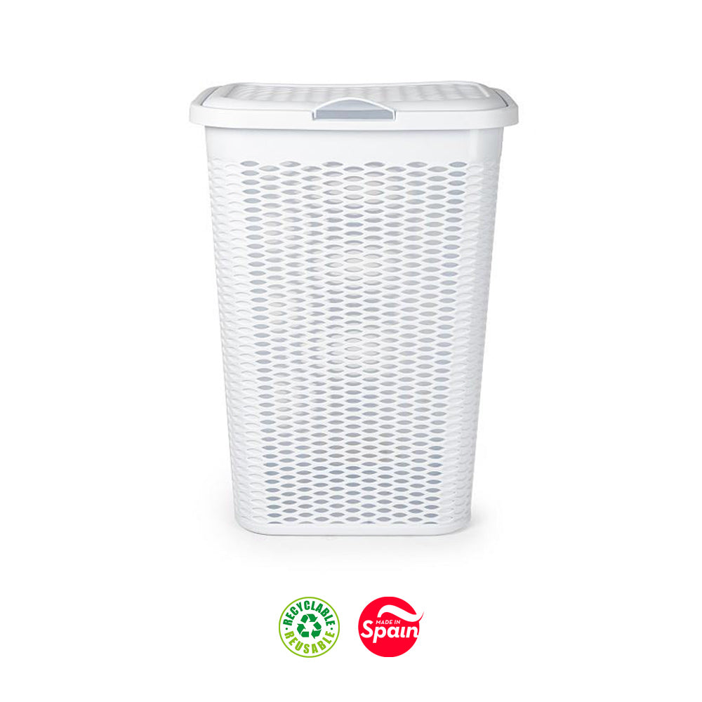 Cesto Roupa c/ Tampa 51L Branco