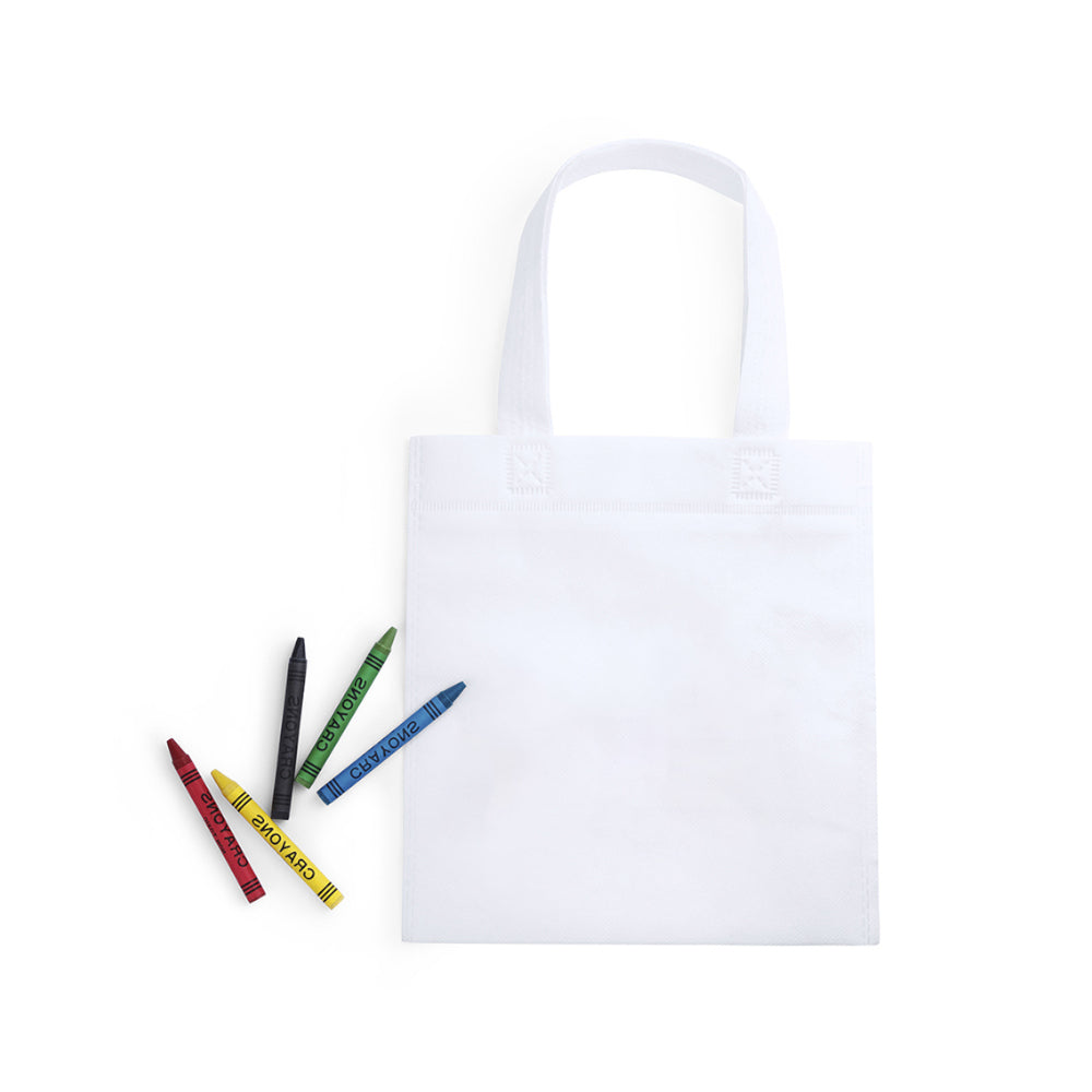 Saco Infantil de Natal Branco com Lápis de Cera