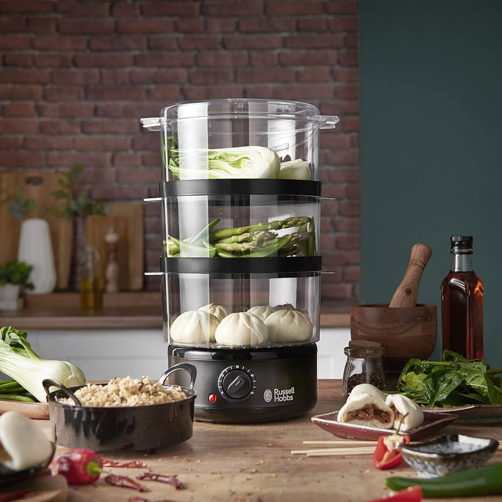 Máquina Cozedura Vapor RUSSELL HOBBS Compact Preto Mate