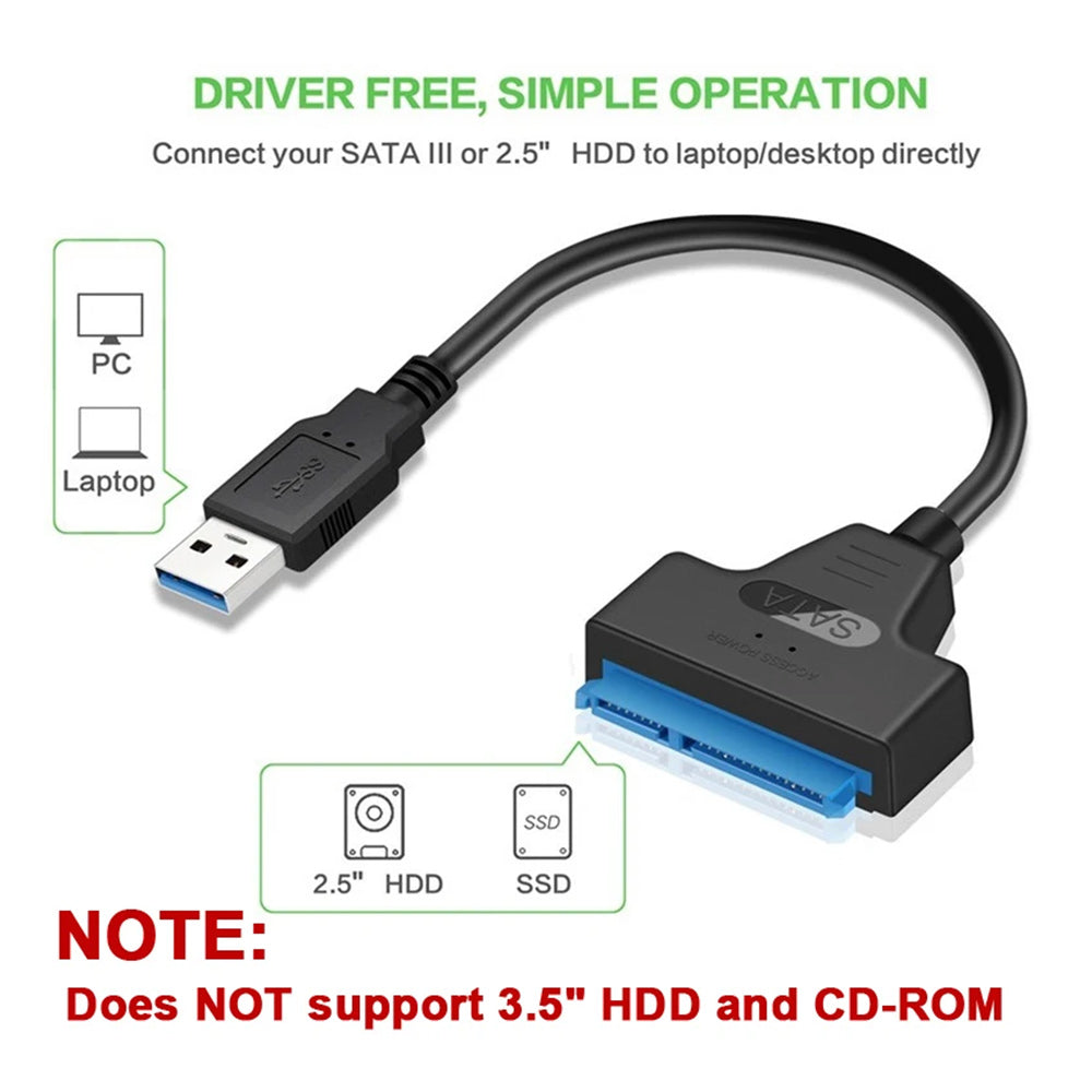 Cabo Adaptador USB-A para SATA III