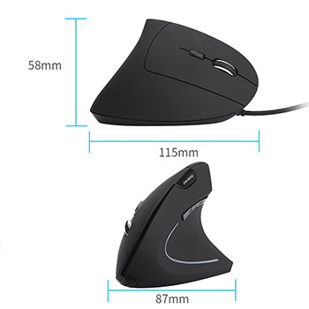Rato com Fio Ergonómico Vertical BNH-WRV-18 Preto