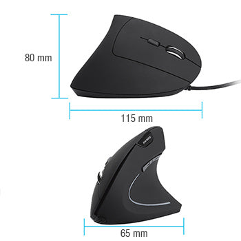 Rato com Fio Ergonómico Vertical BNH-WRV-18 Preto