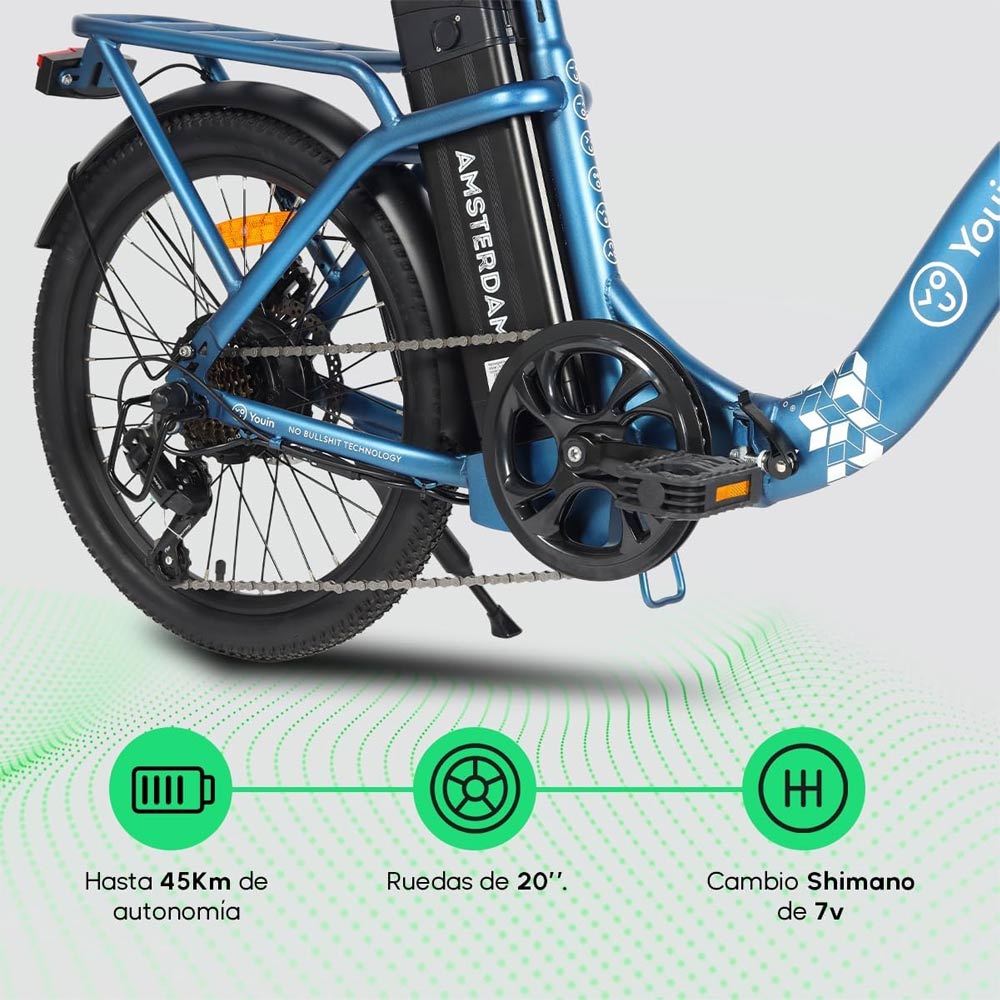 Bicicleta Elétrica Dobrável Urbana YOUIN Amesterdam IV
