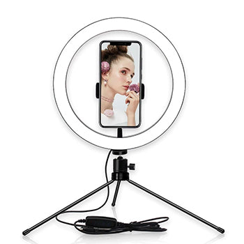 Ring Light 10 Pol 6500K Suporte + Tripé