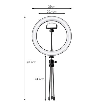 Ring Light 10 Pol 6500K Suporte + Tripé
