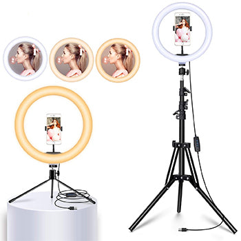 Ring Light 10 Pol 6500K Suporte + Tripé