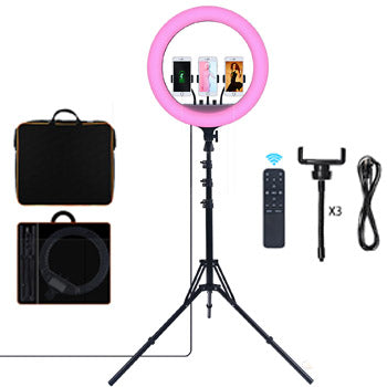 Ring Light 18 Pol RGB Profissional Suporte + Mala + Comando