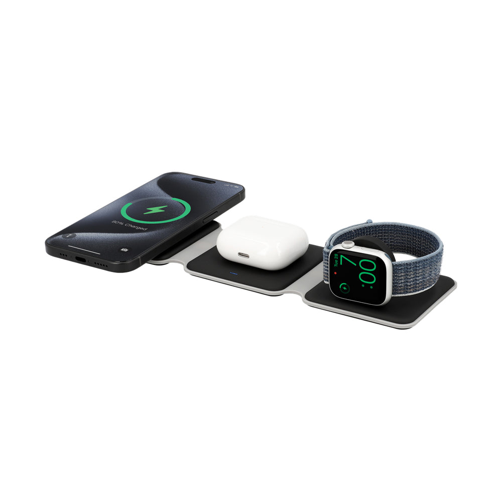 Carregador Wireless 15W 3 em 1 Dobrável Preto