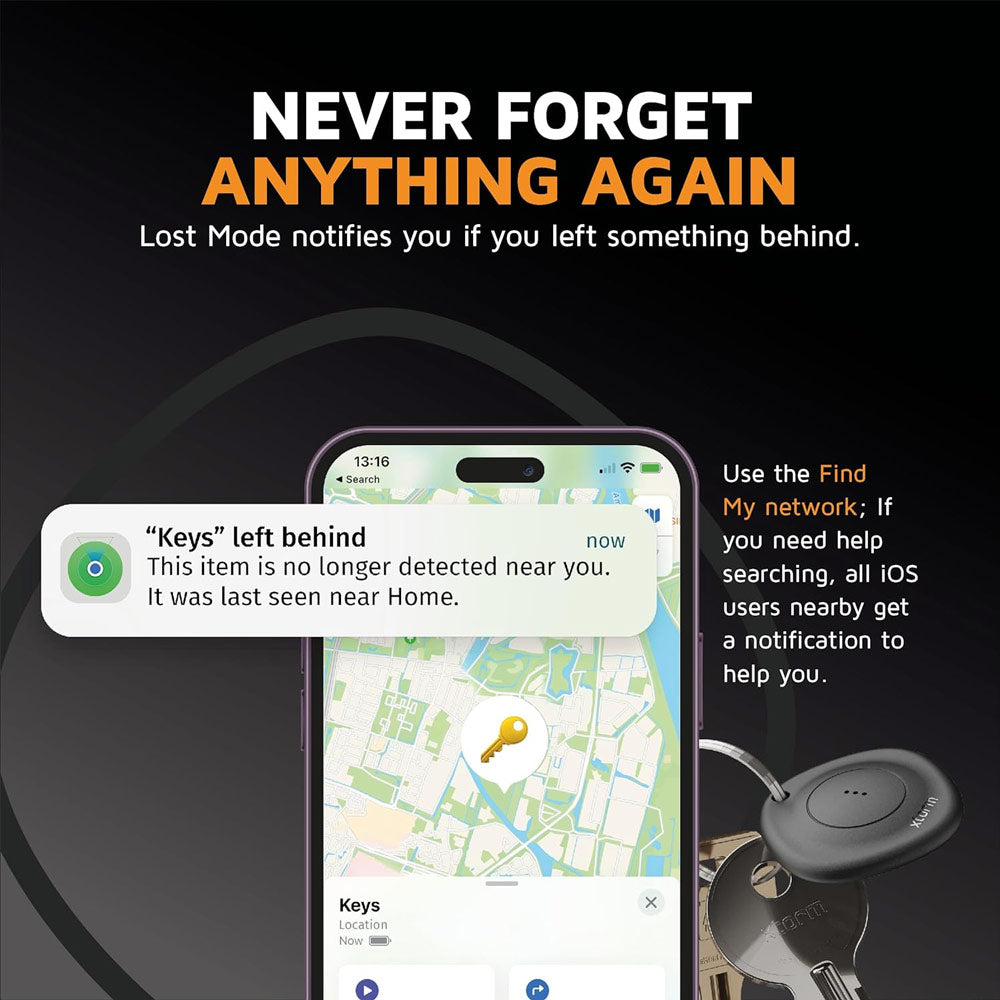 Localizador Bluetooth Objetos p/ Apple TravelTag Preto 3un