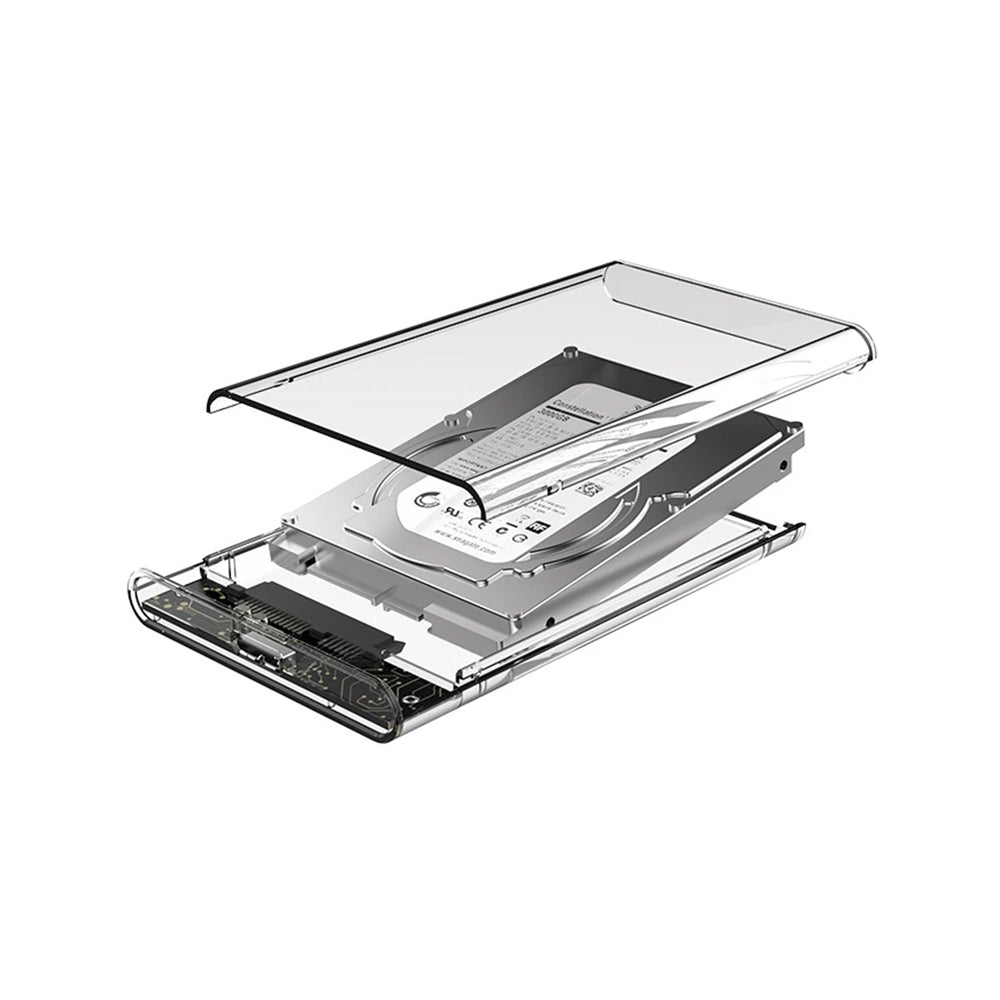 Caixa Disco Rígido USB 3.0 SATA SSD 2,5" Transparente