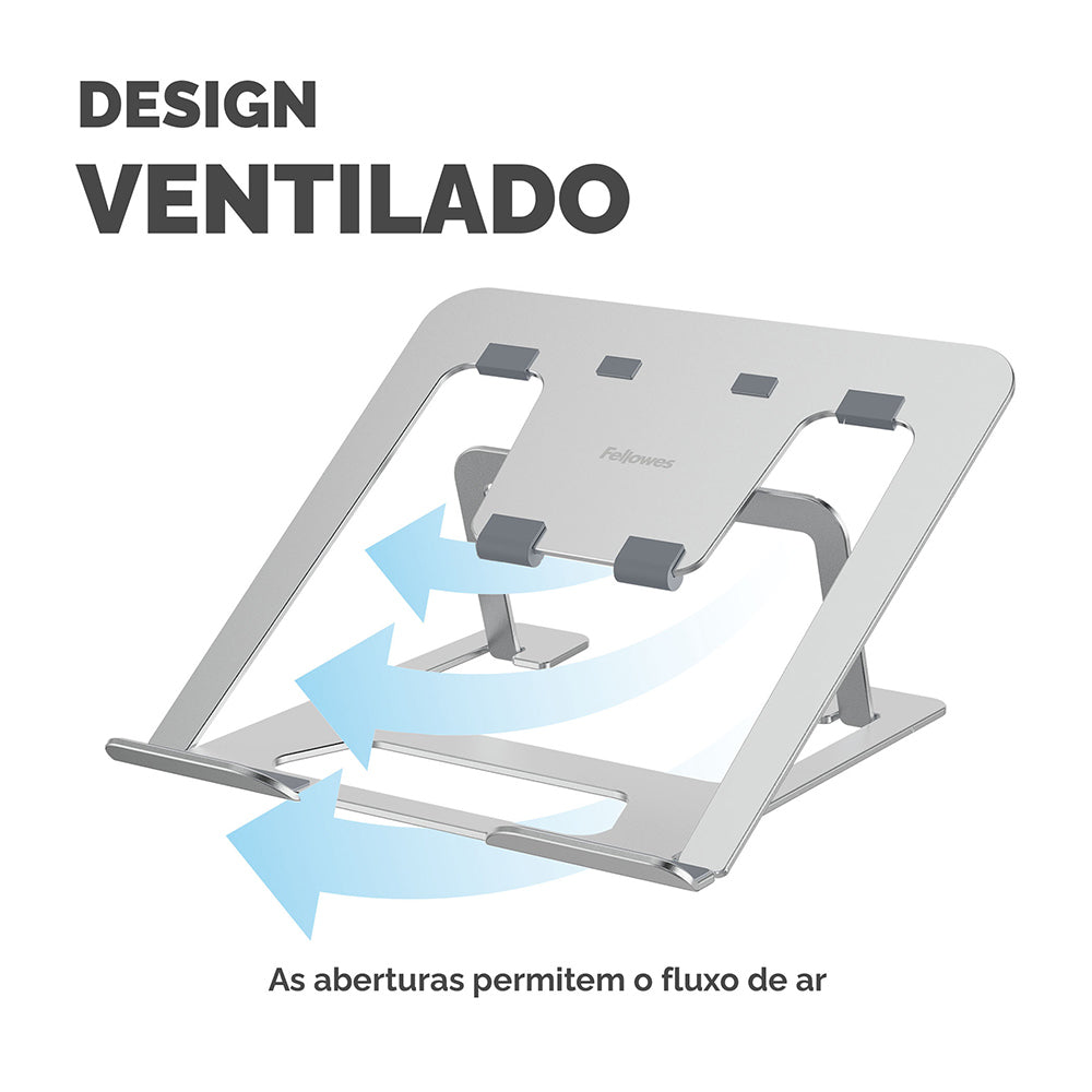 Base Notebook até 15 Pol Ajustável Alumia Prata