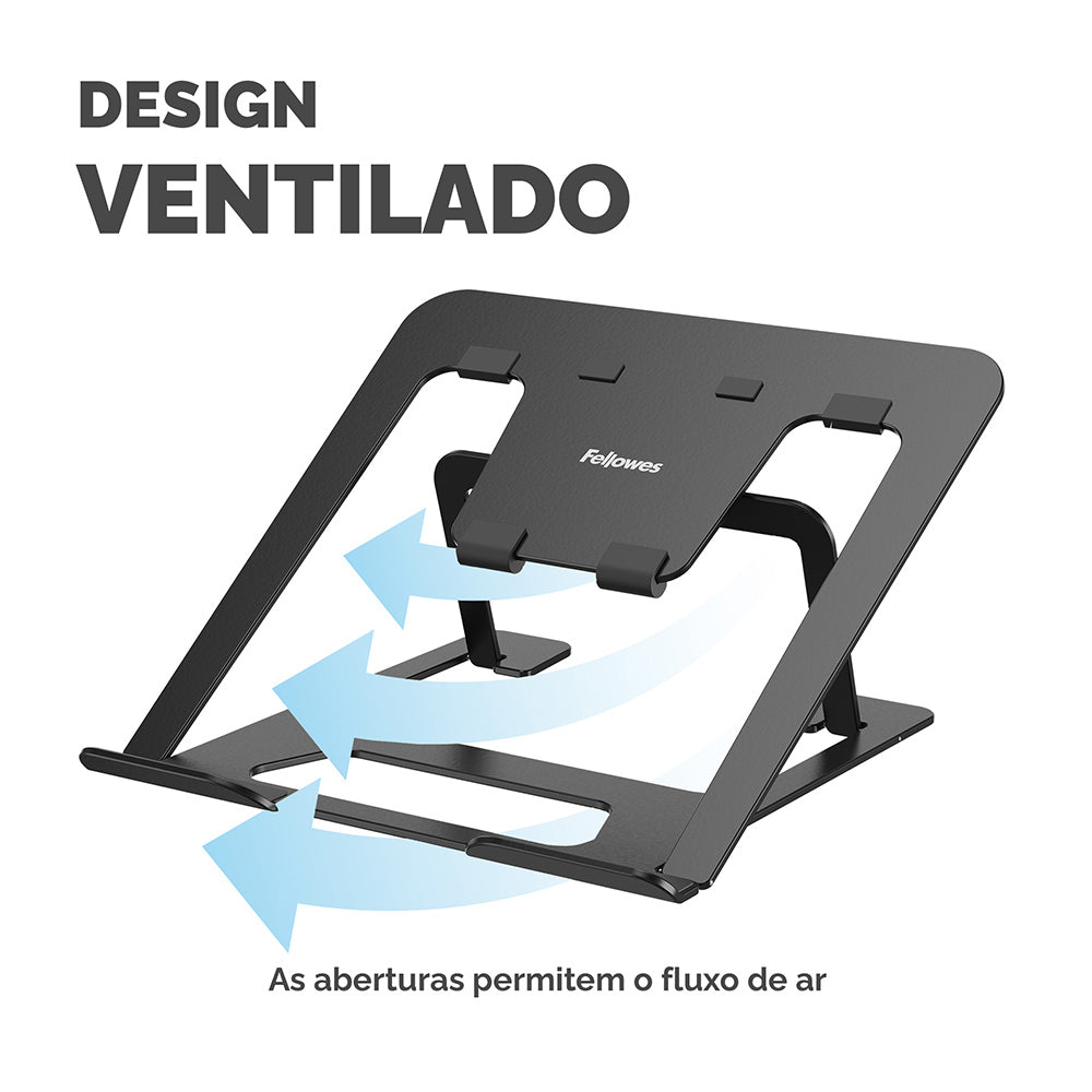 Base Notebook até 15 Pol Ajustável Alumia Preto