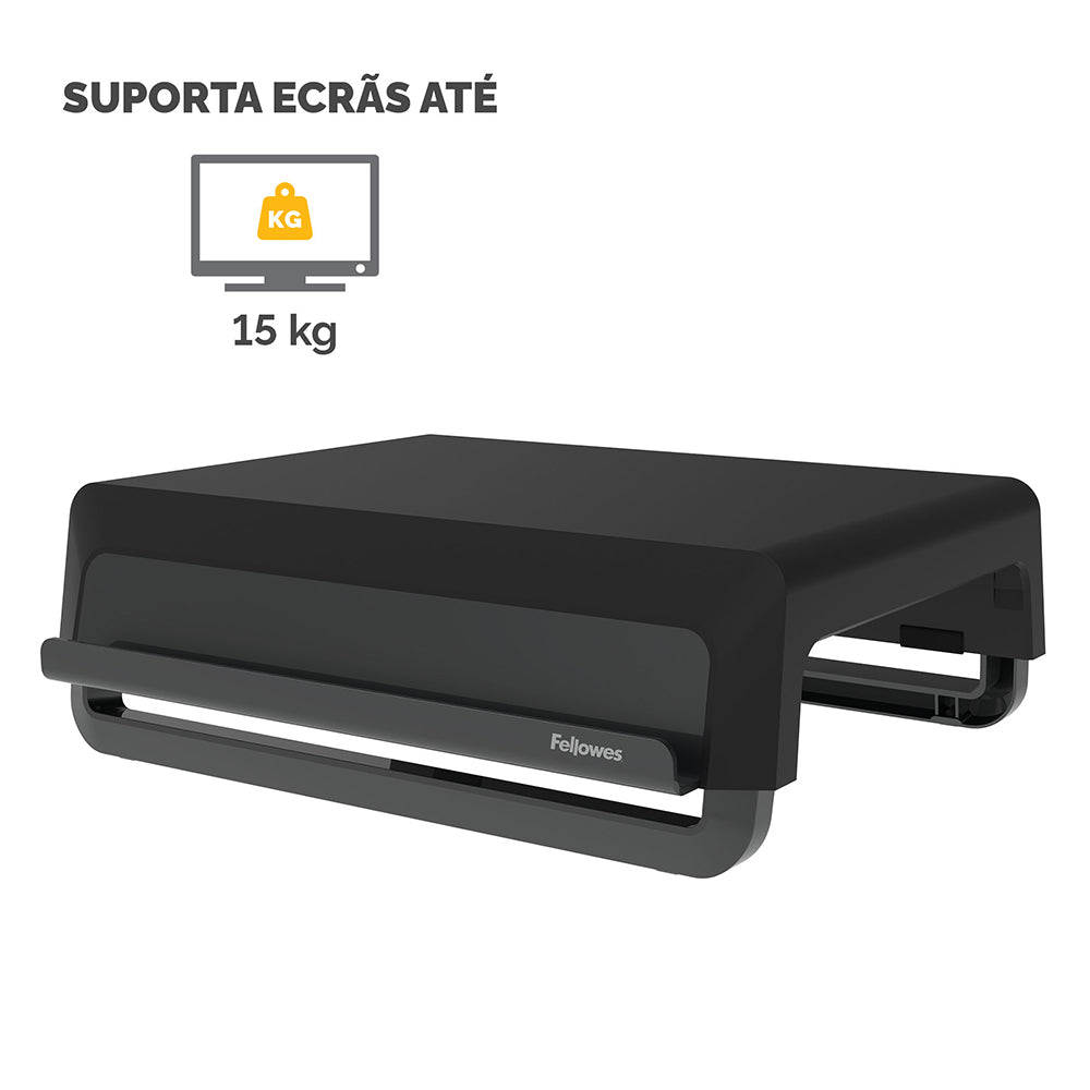 Base Monitor 8.20x35.40x30.40cm Reciclável Breyta Preto