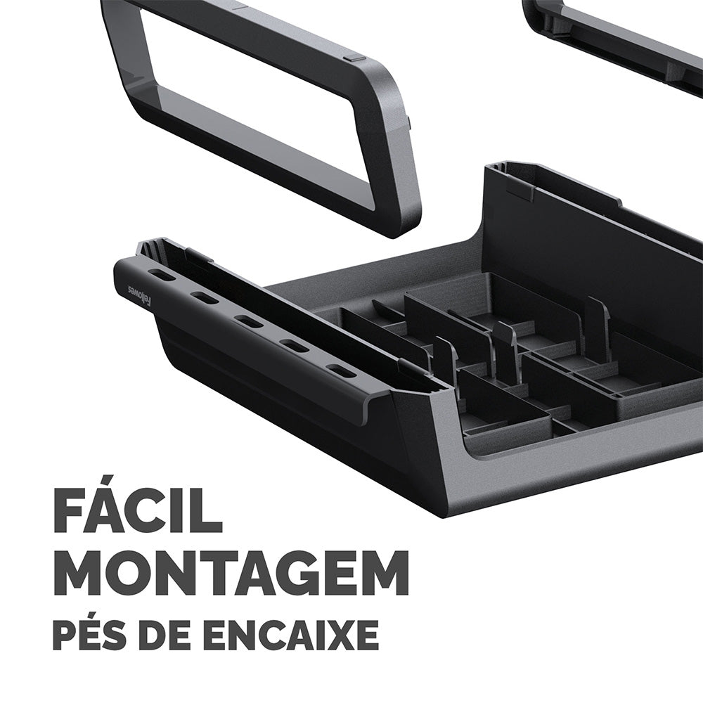 Base Monitor 8.20x35.40x30.40cm Reciclável Breyta Preto