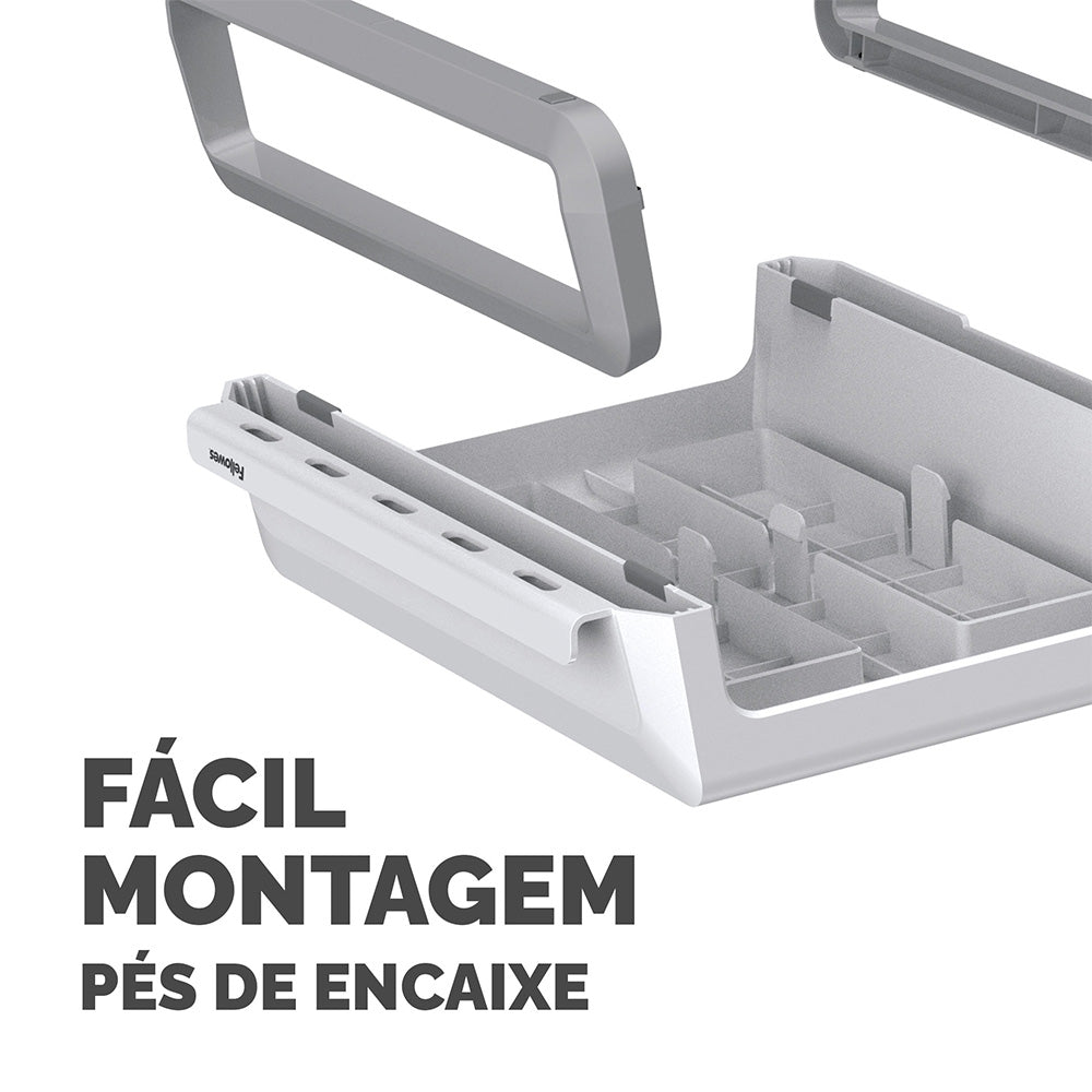 Base Monitor 8.20x35.40x30.40cm Reciclável Breyta Branco