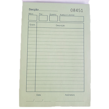 Livro 50 Comandas QDL - 1 Via + Cartolina Pack 10un
