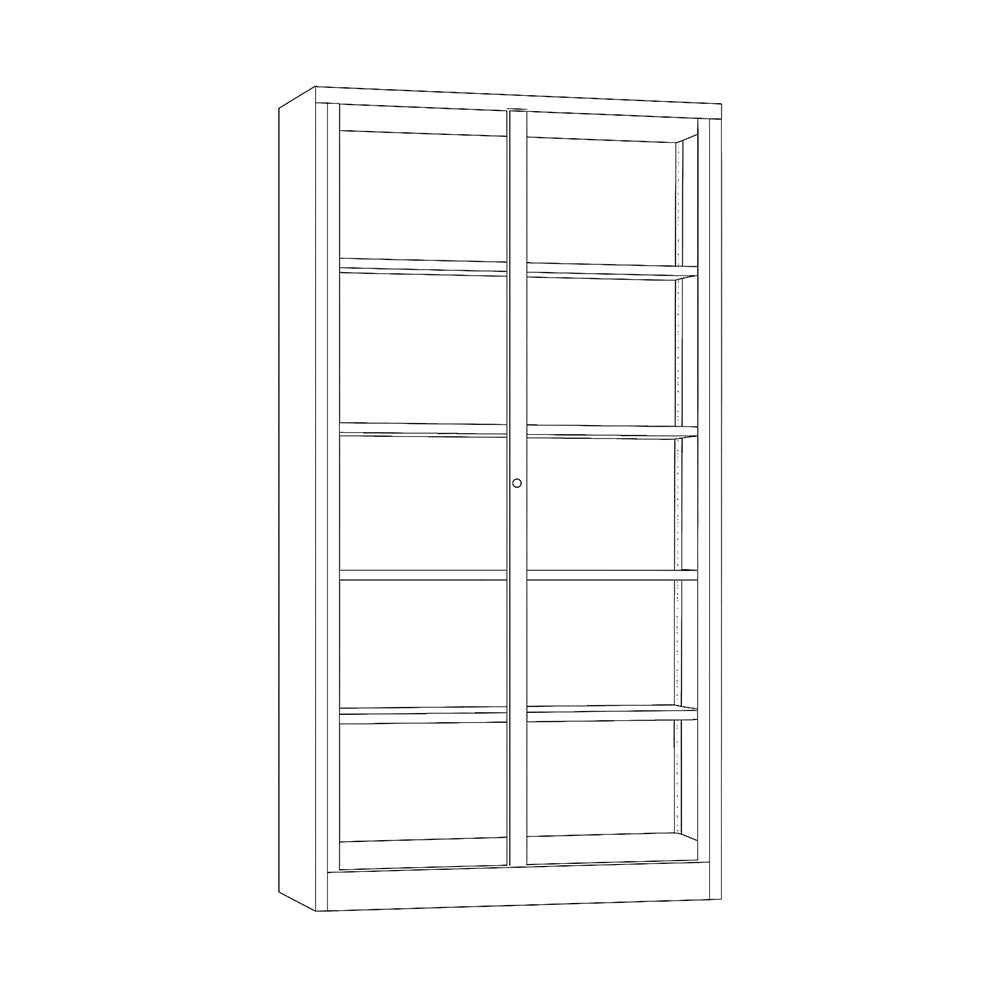 Armario Portas Correr Vidro 4 Prateleiras 1000x420x1950mm