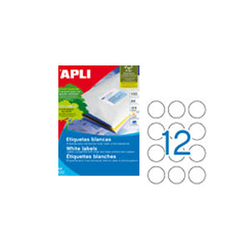 Etiquetas Redondas 60mm Branco Apli 1200un