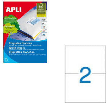 Etiquetas 210x148mm 100Fls A4 Apli 200un