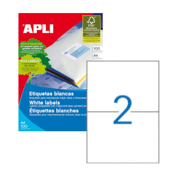 Etiquetas 210x148mm 100Fls A4 Apli 200un