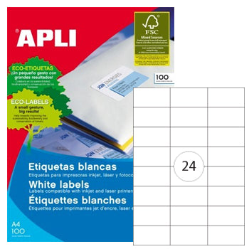Etiquetas 070x037mm 100Fls 01273 Apli 2400un