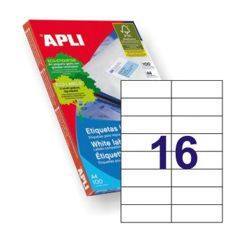 Etiquetas 105x037mm 100Fls Apli 1600un