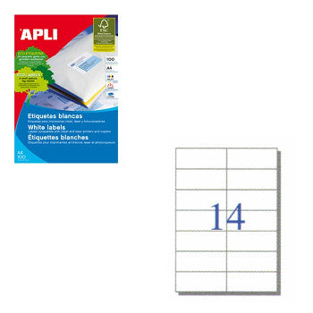 Etiquetas 105x042,4mm 100Fls A4 Apli 1400un