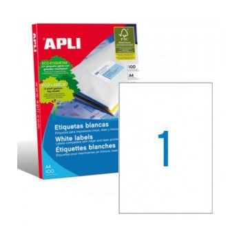 Etiquetas 210x297mm 100Fls A4 Apli 100un