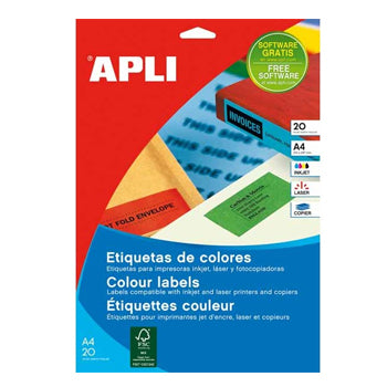 Etiquetas 105x037mm 20Fls A4 Verde Apli 320un