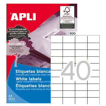 Etiquetas 052,5x029,7mm 500Fls A4 Apli 20000un