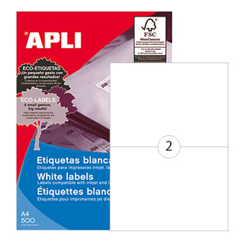Etiquetas 210x148mm 500Fls A4 Apli 1000un