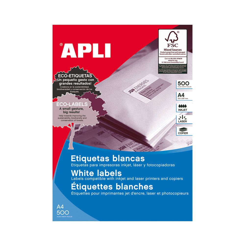 Etiquetas 105x042,4mm 500Fls A4 Apli 7000un