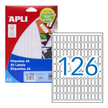 Etiquetas 008x020mm 15Fls A5 01858 Apli 1890un