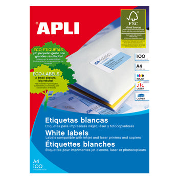 Etiquetas 099,1x067,7mm 100Fls A4 Apli 800un