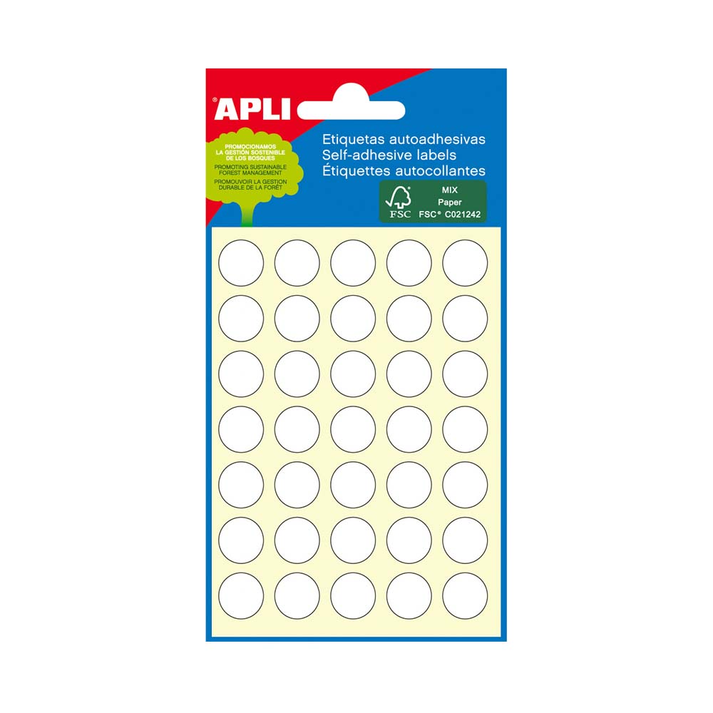 Etiquetas Redondas 13mm Branco Apli 2661 210un