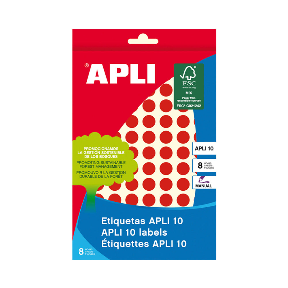 Etiquetas Redondas 10mm Vermelho 1008un