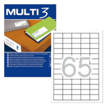 Etiquetas 038x021,2mm 100Fls A4 Multi3 6500un