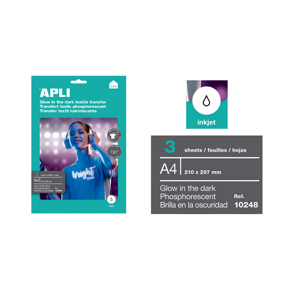 Papel Transfer T-Shirt InkJet A4 Apli Tec Escuros Brilho 3F