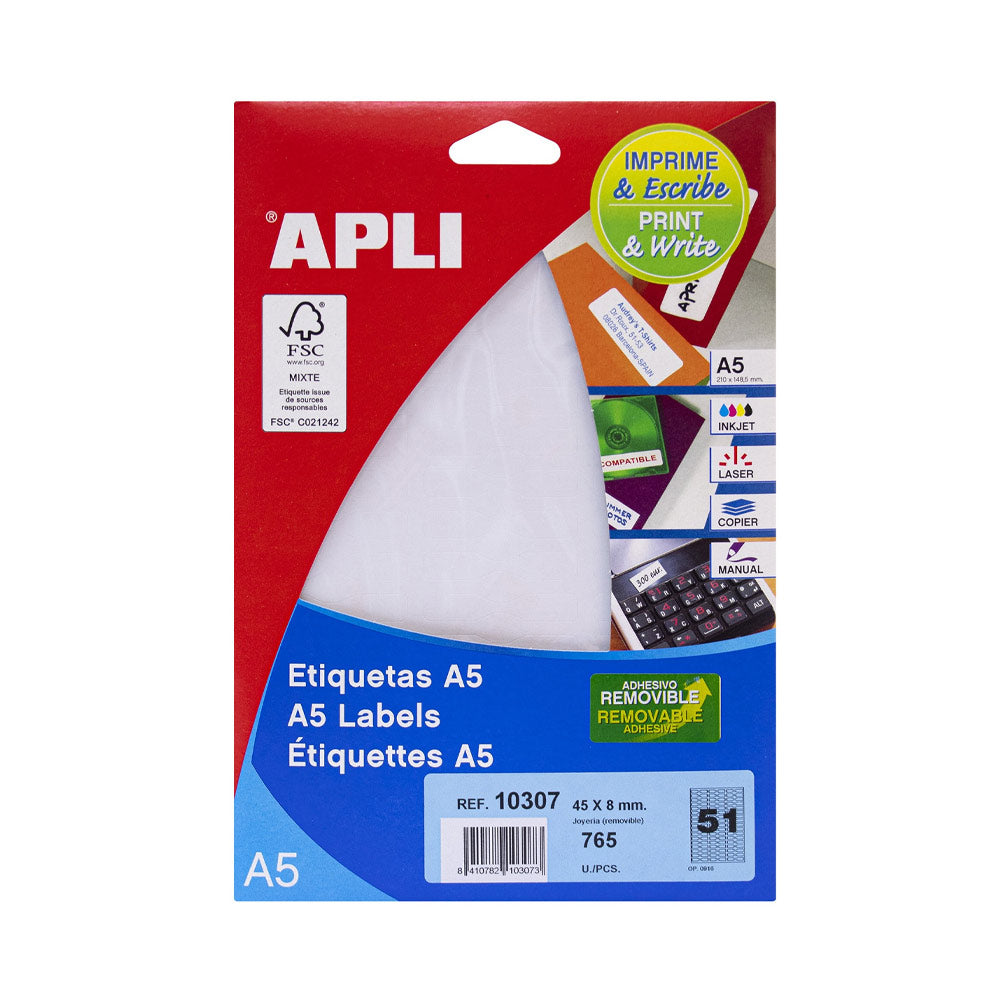 Etiquetas Jóias 45x8mm 15Fls Apli 10307 765un