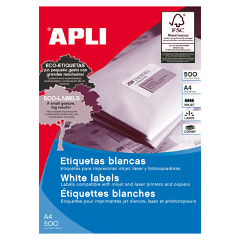 Etiquetas 070x025,4mm 500Fls A4 Apli 16500un