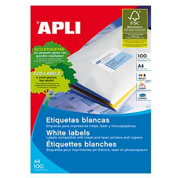 Etiquetas 105x048mm 100Fls A4 Apli 1200un