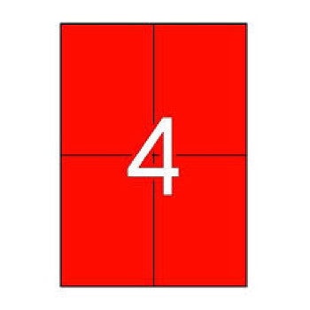 Etiquetas 105x148mm 20Fls A4 Vermelho 80un